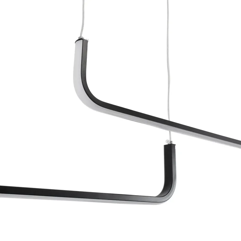 kelvo® LINARIA KLV-101-0258 Κρεμαστό Φωτιστικό Οροφής LED 72W 7200lm 180° AC 220-240V IP20 Ρυθμιζόμενο Λευκό CCT με Χειριστήριο από 2700K έως 6000K Dimmable - Lumileds SMD Chip - Μαύρο Ματ - Μ130 x Π4 x Υ25cm - 3 Χρόνια Εγγύηση