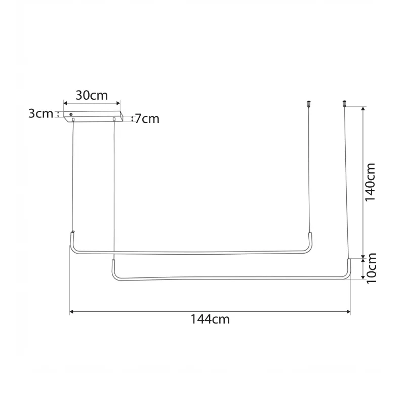 kelvo® LINARIA KLV-101-0259 Κρεμαστό Φωτιστικό Οροφής LED 72W 7200lm 180° AC 220-240V IP20 Ρυθμιζόμενο Λευκό CCT με Χειριστήριο από 2700K έως 6000K Dimmable - Lumileds SMD Chip - Λευκό Ματ - Μ130 x Π4 x Υ25cm - 3 Χρόνια Εγγύηση