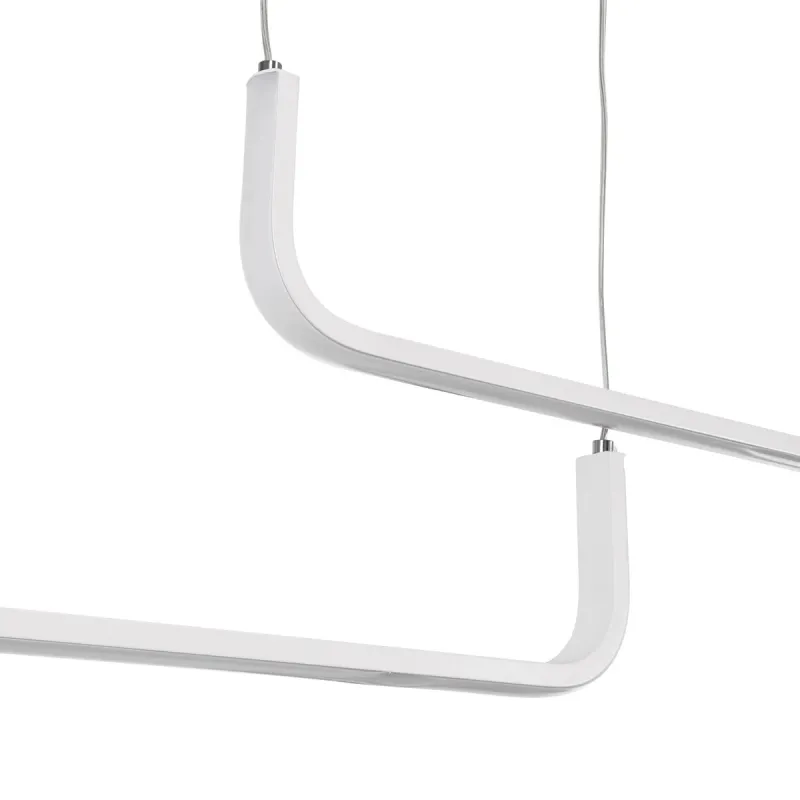 kelvo® LINARIA KLV-101-0259-V2 Κρεμαστό Φωτιστικό Οροφής LED 72W 7200lm 180° AC 220-240V IP20 Ρυθμιζόμενο Λευκό CCT με Χειριστήριο από 2700K έως 6000K Dimmable - Lumileds SMD Chip - Λευκό Ματ - Μ220 x Π4 x Υ25cm - 3 Χρόνια Εγγύηση