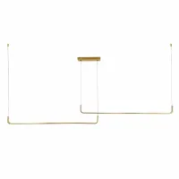 kelvo® LINARIA KLV-101-0260-V2 Κρεμαστό Φωτιστικό Οροφής LED 72W 7200lm 180° AC 220-240V IP20 Ρυθμιζόμενο Λευκό CCT με Χειριστήριο από 2700K έως 6000K Dimmable - Lumileds SMD Chip - Σατινέ Χρυσό Βούρτσας - Μ212 x Π4 x Υ20cm - 3 Χρόνια Εγγύηση
