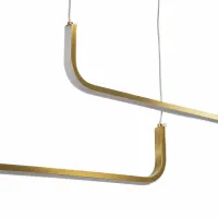 kelvo® LINARIA KLV-101-0260-V2 Κρεμαστό Φωτιστικό Οροφής LED 72W 7200lm 180° AC 220-240V IP20 Ρυθμιζόμενο Λευκό CCT με Χειριστήριο από 2700K έως 6000K Dimmable - Lumileds SMD Chip - Σατινέ Χρυσό Βούρτσας - Μ212 x Π4 x Υ20cm - 3 Χρόνια Εγγύηση