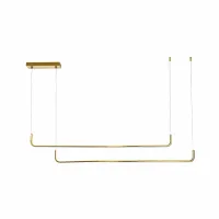 kelvo® LINARIA KLV-101-0260-V2 Κρεμαστό Φωτιστικό Οροφής LED 72W 7200lm 180° AC 220-240V IP20 Ρυθμιζόμενο Λευκό CCT με Χειριστήριο από 2700K έως 6000K Dimmable - Lumileds SMD Chip - Σατινέ Χρυσό Βούρτσας - Μ212 x Π4 x Υ20cm - 3 Χρόνια Εγγύηση