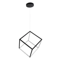 kelvo® KIBOO KLV-101-0261 Κρεμαστό Φωτιστικό Οροφής LED 36W 3600lm 360° AC 220-240V IP20 Ρυθμιζόμενο Λευκό CCT με Χειριστήριο από 2700K έως 6000K Dimmable - Lumileds SMD Chip - Μαύρο Ματ - Μ40 x Π40 x Υ40cm - 3 Χρόνια Εγγύηση