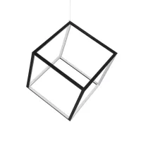 kelvo® KIBOO KLV-101-0261 Κρεμαστό Φωτιστικό Οροφής LED 36W 3600lm 360° AC 220-240V IP20 Ρυθμιζόμενο Λευκό CCT με Χειριστήριο από 2700K έως 6000K Dimmable - Lumileds SMD Chip - Μαύρο Ματ - Μ40 x Π40 x Υ40cm - 3 Χρόνια Εγγύηση