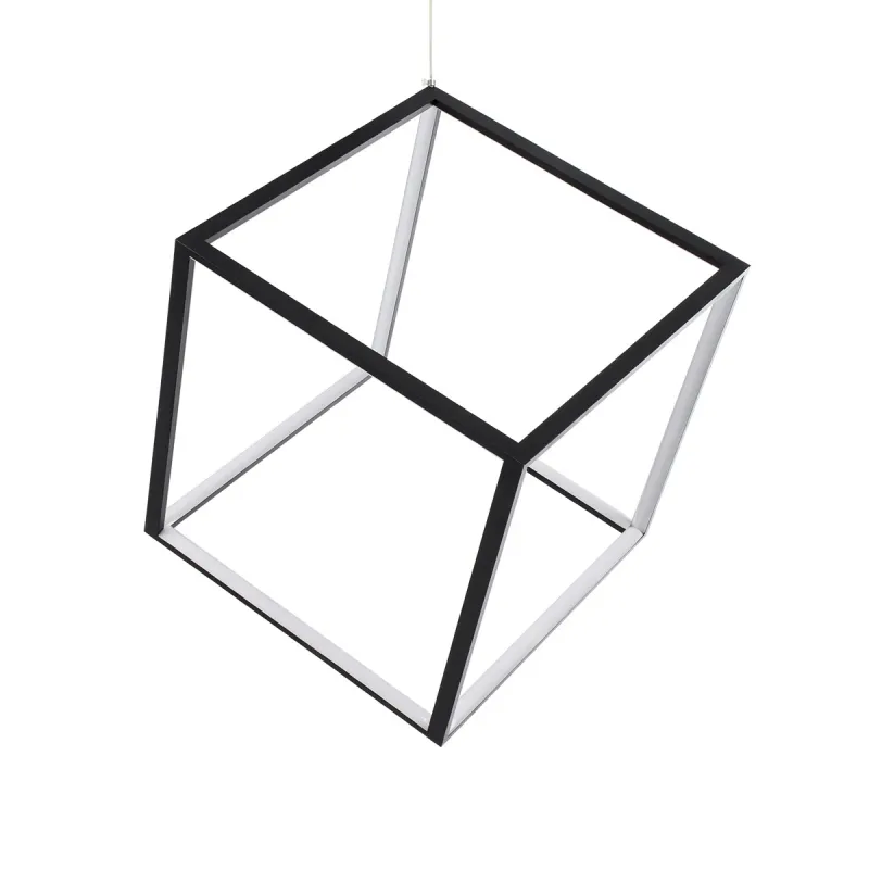 kelvo® KIBOO KLV-101-0261 Κρεμαστό Φωτιστικό Οροφής LED 36W 3600lm 360° AC 220-240V IP20 Ρυθμιζόμενο Λευκό CCT με Χειριστήριο από 2700K έως 6000K Dimmable - Lumileds SMD Chip - Μαύρο Ματ - Μ40 x Π40 x Υ40cm - 3 Χρόνια Εγγύηση