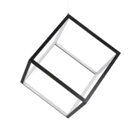kelvo® KIBOO KLV-101-0261 Κρεμαστό Φωτιστικό Οροφής LED 36W 3600lm 360° AC 220-240V IP20 Ρυθμιζόμενο Λευκό CCT με Χειριστήριο από 2700K έως 6000K Dimmable - Lumileds SMD Chip - Μαύρο Ματ - Μ40 x Π40 x Υ40cm - 3 Χρόνια Εγγύηση