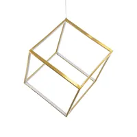 kelvo® KIBOO KLV-101-0262 Κρεμαστό Φωτιστικό Οροφής LED 36W 3600lm 360° AC 220-240V IP20 Ρυθμιζόμενο Λευκό CCT με Χειριστήριο από 2700K έως 6000K Dimmable - Lumileds SMD Chip - Χρυσό Πλατίνα - Μ40 x Π40 x Υ40cm - 3 Χρόνια Εγγύηση