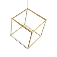 kelvo® KIBOO KLV-101-0262 Κρεμαστό Φωτιστικό Οροφής LED 36W 3600lm 360° AC 220-240V IP20 Ρυθμιζόμενο Λευκό CCT με Χειριστήριο από 2700K έως 6000K Dimmable - Lumileds SMD Chip - Χρυσό Πλατίνα - Μ40 x Π40 x Υ40cm - 3 Χρόνια Εγγύηση
