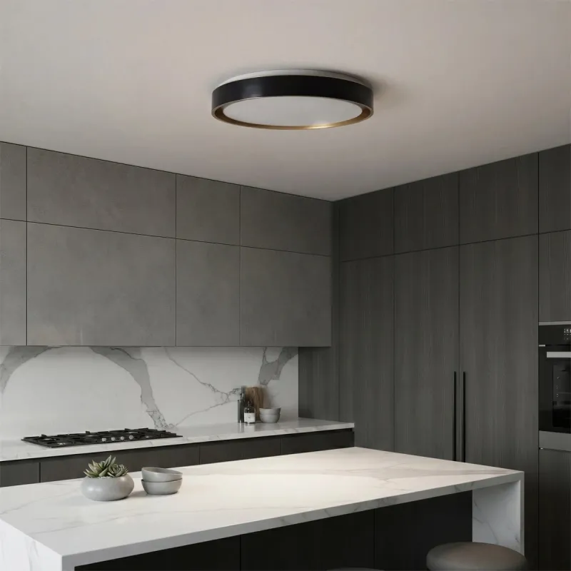 kelvo® BARCHETTA KLV-101-0266-V2 Φωτιστικό Οροφής LED 72W 7200lm 120° AC 220-240V IP20 Ρυθμιζόμενο Λευκό CCT με Χειριστήριο από 2700K έως 6000K Dimmable - Lumileds SMD Chip - Μαύρο & Σαμπανιζέ Χρυσό Ματ - Μ48 x Π48 x Υ8.2cm - 3 Χρόνια Εγγύηση