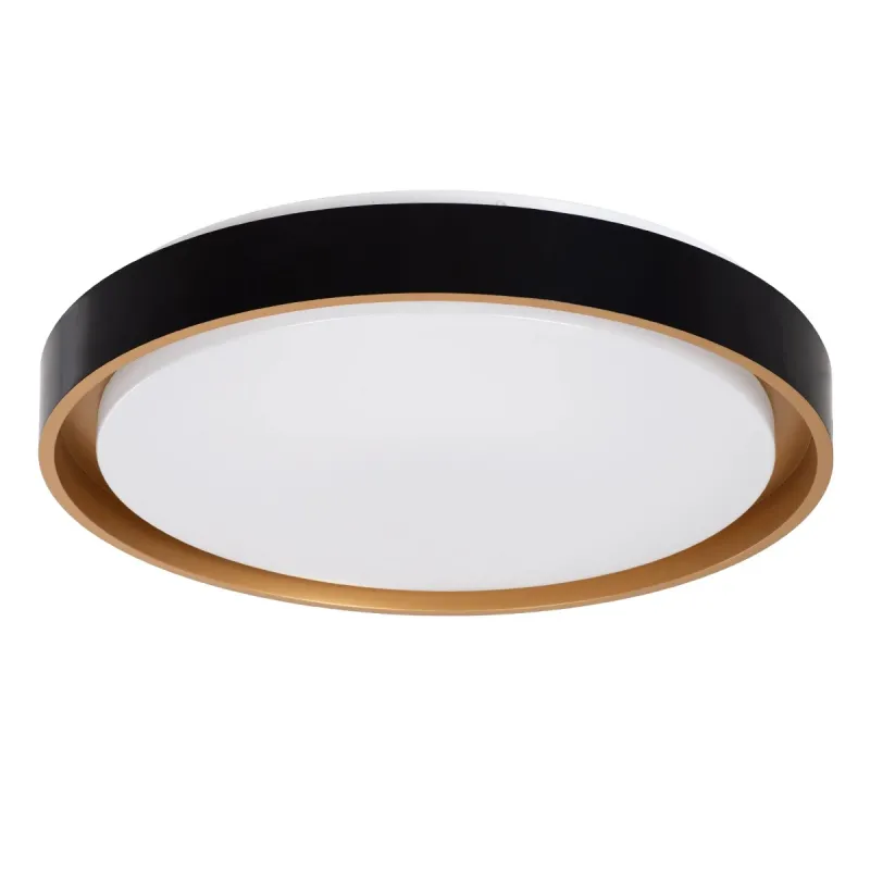 kelvo® BARCHETTA KLV-101-0266-V2 Φωτιστικό Οροφής LED 72W 7200lm 120° AC 220-240V IP20 Ρυθμιζόμενο Λευκό CCT με Χειριστήριο από 2700K έως 6000K Dimmable - Lumileds SMD Chip - Μαύρο & Σαμπανιζέ Χρυσό Ματ - Μ48 x Π48 x Υ8.2cm - 3 Χρόνια Εγγύηση