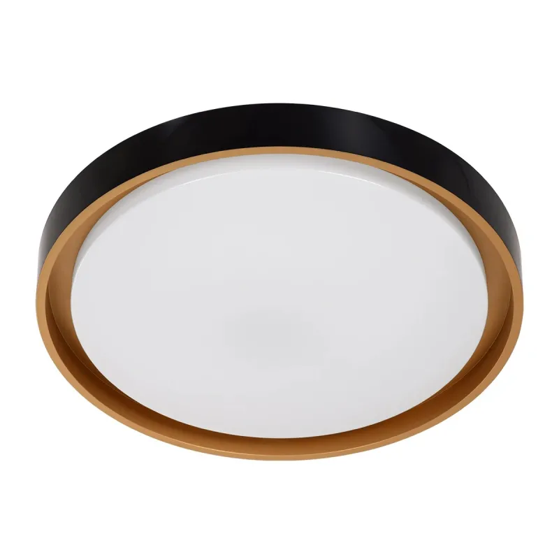 kelvo® BARCHETTA KLV-101-0266-V2 Φωτιστικό Οροφής LED 72W 7200lm 120° AC 220-240V IP20 Ρυθμιζόμενο Λευκό CCT με Χειριστήριο από 2700K έως 6000K Dimmable - Lumileds SMD Chip - Μαύρο & Σαμπανιζέ Χρυσό Ματ - Μ48 x Π48 x Υ8.2cm - 3 Χρόνια Εγγύηση