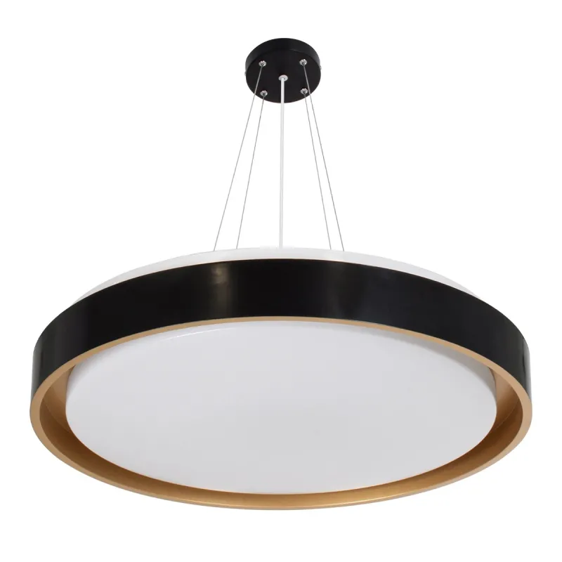 kelvo® BARCHETTA KLV-101-0266-V2 Φωτιστικό Οροφής LED 72W 7200lm 120° AC 220-240V IP20 Ρυθμιζόμενο Λευκό CCT με Χειριστήριο από 2700K έως 6000K Dimmable - Lumileds SMD Chip - Μαύρο & Σαμπανιζέ Χρυσό Ματ - Μ48 x Π48 x Υ8.2cm - 3 Χρόνια Εγγύηση