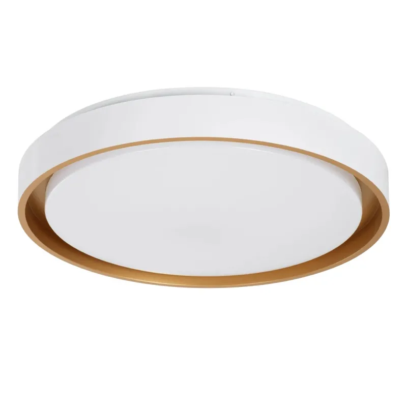 kelvo® BARCHETTA KLV-101-0267-V2 Φωτιστικό Οροφής LED 72W 7200lm 120° AC 220-240V IP20 Ρυθμιζόμενο Λευκό CCT με Χειριστήριο από 2700K έως 6000K Dimmable - Lumileds SMD Chip - Λευκό & Σαμπανιζέ Χρυσό Ματ - Μ48 x Π48 x Υ8.2cm - 3 Χρόνια Εγγύηση