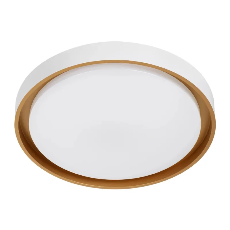 kelvo® BARCHETTA KLV-101-0267-V2 Φωτιστικό Οροφής LED 72W 7200lm 120° AC 220-240V IP20 Ρυθμιζόμενο Λευκό CCT με Χειριστήριο από 2700K έως 6000K Dimmable - Lumileds SMD Chip - Λευκό & Σαμπανιζέ Χρυσό Ματ - Μ48 x Π48 x Υ8.2cm - 3 Χρόνια Εγγύηση