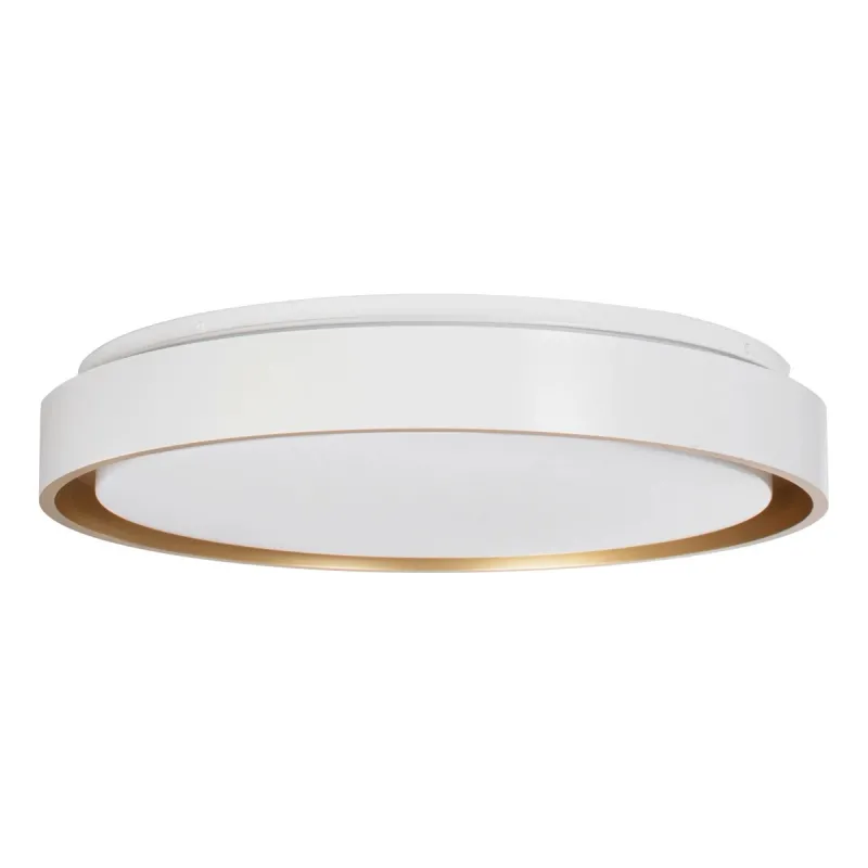 kelvo® BARCHETTA KLV-101-0267-V2 Φωτιστικό Οροφής LED 72W 7200lm 120° AC 220-240V IP20 Ρυθμιζόμενο Λευκό CCT με Χειριστήριο από 2700K έως 6000K Dimmable - Lumileds SMD Chip - Λευκό & Σαμπανιζέ Χρυσό Ματ - Μ48 x Π48 x Υ8.2cm - 3 Χρόνια Εγγύηση