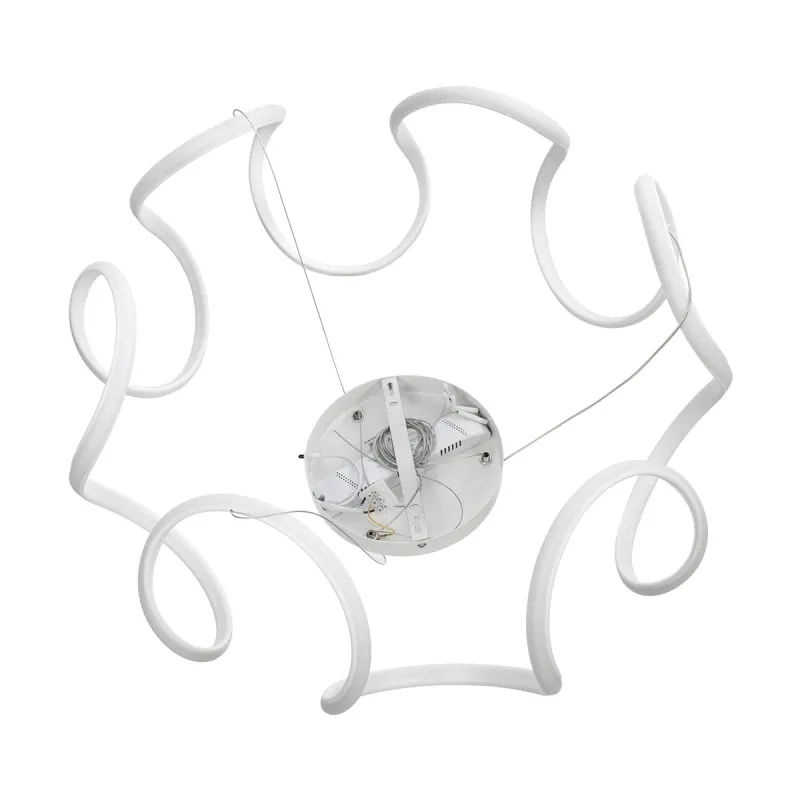 kelvo® TARANTULA KLV-101-0270 Κρεμαστό Φωτιστικό Οροφής LED 120W 12000lm 360° AC 220-240V IP20 Ρυθμιζόμενο Λευκό CCT με Χειριστήριο από 2700K έως 6000K Dimmable - Lumileds SMD Chip - Λευκό Ματ - Μ78 x Π78 x Υ31.5cm - 3 Χρόνια Εγγύηση