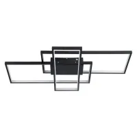 kelvo® QUADRA KLV-101-0293 Φωτιστικό Οροφής LED 100W 10000lm 120° AC 220-240V IP20 Ρυθμιζόμενο Λευκό CCT με Χειριστήριο από 2700K έως 6000K Dimmable - Lumileds SMD Chip - Μαύρο Ματ - Μ85 x Π45 x Υ9cm - 3 Χρόνια Εγγύηση