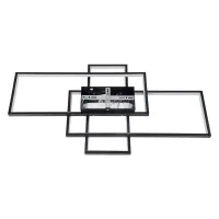 kelvo® QUADRA KLV-101-0293 Φωτιστικό Οροφής LED 100W 10000lm 120° AC 220-240V IP20 Ρυθμιζόμενο Λευκό CCT με Χειριστήριο από 2700K έως 6000K Dimmable - Lumileds SMD Chip - Μαύρο Ματ - Μ85 x Π45 x Υ9cm - 3 Χρόνια Εγγύηση