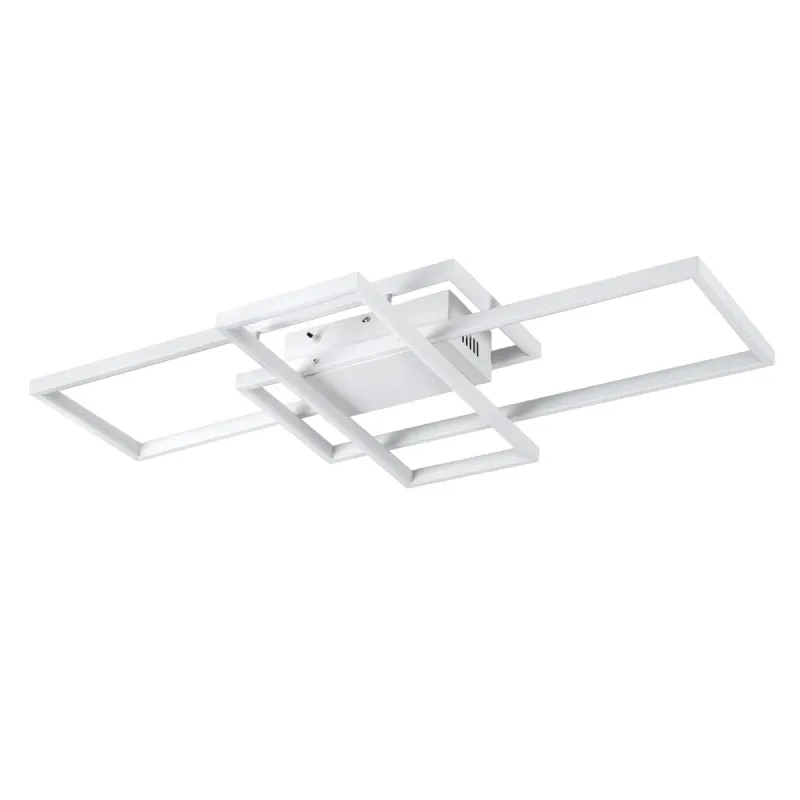 kelvo® QUADRA KLV-101-0294 Φωτιστικό Οροφής LED 100W 10000lm 120° AC 220-240V IP20 Ρυθμιζόμενο Λευκό CCT με Χειριστήριο από 2700K έως 6000K Dimmable - Lumileds SMD Chip - Λευκό Ματ - Μ85 x Π45 x Υ9cm - 3 Χρόνια Εγγύηση