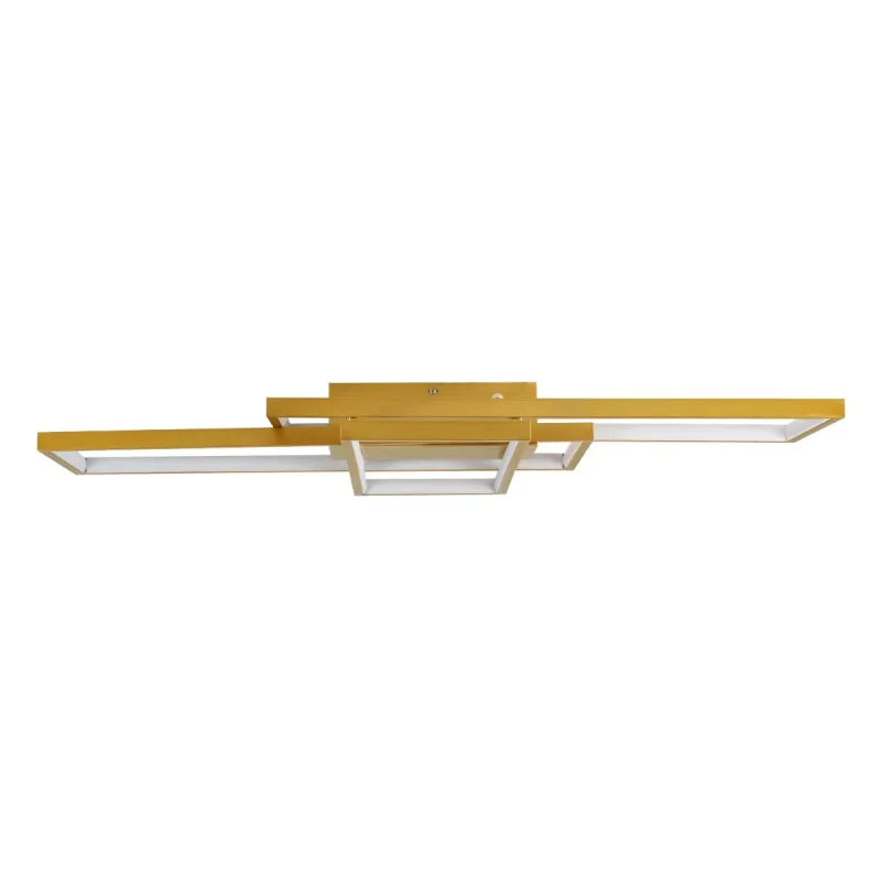kelvo® QUADRA KLV-101-0295 Φωτιστικό Οροφής LED 100W 10000lm 120° AC 220-240V IP20 Ρυθμιζόμενο Λευκό CCT με Χειριστήριο από 2700K έως 6000K Dimmable - Lumileds SMD Chip - Σαμπανιζέ Χρυσό Ματ - Μ85 x Π45 x Υ9cm - 3 Χρόνια Εγγύηση