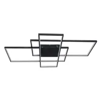 kelvo® QUADRA KLV-101-0296 Φωτιστικό Οροφής LED 120W 12000lm 120° AC 220-240V IP20 Ρυθμιζόμενο Λευκό CCT με Χειριστήριο από 2700K έως 6000K Dimmable - Lumileds SMD Chip - Μαύρο Ματ - Μ105 x Π60 x Υ9cm - 3 Χρόνια Εγγύηση