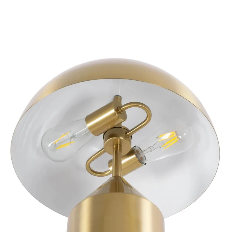 kelvo® URANUS KLV-101-0372 Επιτραπέζιο Φωτιστικό Πορτατίφ για 2 Λάμπες με Ντουί E27 AC 220-240V IP20 - Χρυσό Πλατίνα - Μ35 x Π35 x Υ54cm