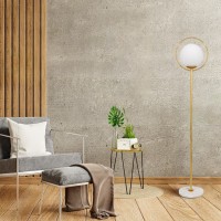 GLOBOSTAR® VERSAILLES 01543 Μοντέρνο Επιδαπέδιο Φωτιστικό με Ντουί 1 x E27 AC 220-240V IP20 - Χρυσό & Λευκό - Μ35 x Π35 x Υ170cm