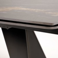 Επεκτεινόμενο Τραπέζι Τραπεζαρίας Armani με Επιφάνεια Sintered Stone Όψης Μαύρου Μαρμάρου 165-241cm