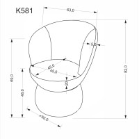 Περιστρεφόμενη Καρέκλα K581 Γκρι Υφασμάτινη 360°