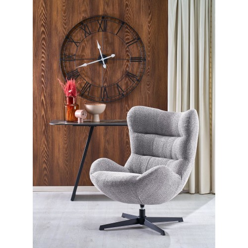 JACKIE Περιστρεφόμενη Πολυθρόνα Relax Γκρι 75x88x96cm