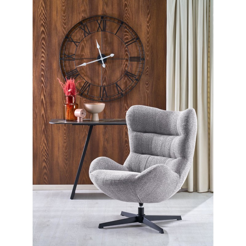 JACKIE Περιστρεφόμενη Πολυθρόνα Relax Γκρι 75x88x96cm