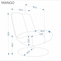 Περιστρεφόμενη Πολυθρόνα MANGO Υφασμάτινη Σκούρο Μπεζ 73x90x93cm