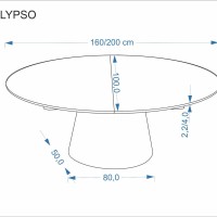 Επεκτεινόμενο Τραπέζι Τραπεζαρίας CALYPSO Οβάλ Φυσικό 160-200x100 εκ.