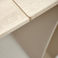 Επεκτεινόμενο Τραπέζι Τραπεζαρίας Hilario με Επιφάνεια Sintered Stone Όψης Travertine 180-260cm