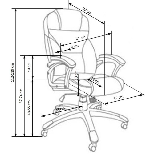 DEMSOND 2 Καρέκλα γραφείου με μηχανισμό MULTIBLOCK γκρι 67x70x112-119cm