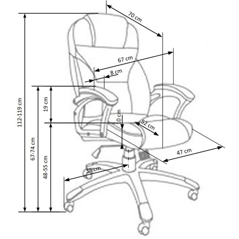 DEMSOND 2 Καρέκλα γραφείου με μηχανισμό MULTIBLOCK γκρι 67x70x112-119cm