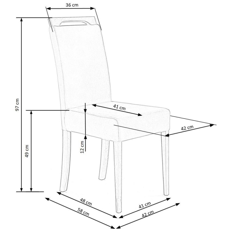 Καρέκλα CLARION μαύρο 42x58x97 με ύψος καθίσματος 49 cm
