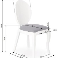 Καρέκλα τραπεζαρίας VERDI λευκό/γκρι 43x52x90 με ύψος καθίσματος 51 cm 2010001157021