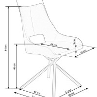 K409 Καρέκλα γκρι 49x52x84 με ύψος καθίσματος 46 cm