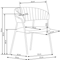 K426 Καρέκλα τραπεζαρίας σε σκούρο πράσινο 57x54x79 με ύψος καθίσματος 48cm