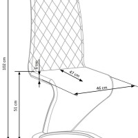 K442 Καρέκλα τραπεζαρίας μουσταρδί 46x61x102 με ύψος καθίσματος 51cm