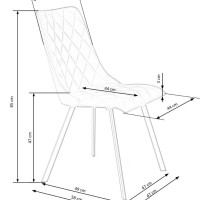 K450 Καρέκλα σκούρο πράσινο : 44x58x85cm με ύψος καθίσματος 47 cm