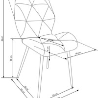 K453 Καρέκλα: σκούρο μπλε : 48x53x86cm με ύψος καθίσματος 50 cm