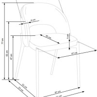 K455 Καρέκλα τραπεζαρίας σκούρο πράσινο 51x57x77 με ύψος καθίσματος 47cm