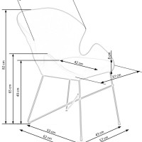 K458 Καρέκλα σε σκούρο πράσινο 57x62x82 με ύψος καθίσματος 49cm