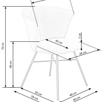 K459 καρέκλα μπεζ διαστάσεις: 60/59/79cm με ύψος καθίσματος 48 cm