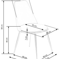 K460 Kαρέκλα τραπεζαρίας βελούδο ροζ 49x54x84 με ύψος καθίσματος 46cm