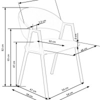 K473 καρέκλα σκούρο πράσινο διαστάσεις: 54/58/82cm με ύψος καθίσματος 47 cm