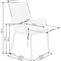 K481 Καρέκλα γκρι 54x60x83 με ύψος καθίσματος 48 cm