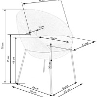 K482 καρέκλα με διαστάσεις: 61/59/78cm με ύψος καθίσματος 49 cm